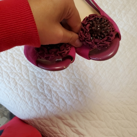 Alex Marie pink suede heels with a bow front. Size 6.5 - Picture 5 of 8